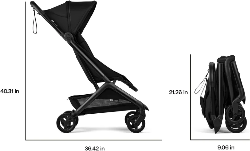 بوجابو Bugaboo Butterfly 2 Travel Stroller - Ultra-Compact, Lightweight, Airplane-Friendly Design in Black